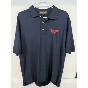 Cross Creek Men's Dark Blue Virginia Tech Hokies 100% Cotton Polo Shirt Size XL